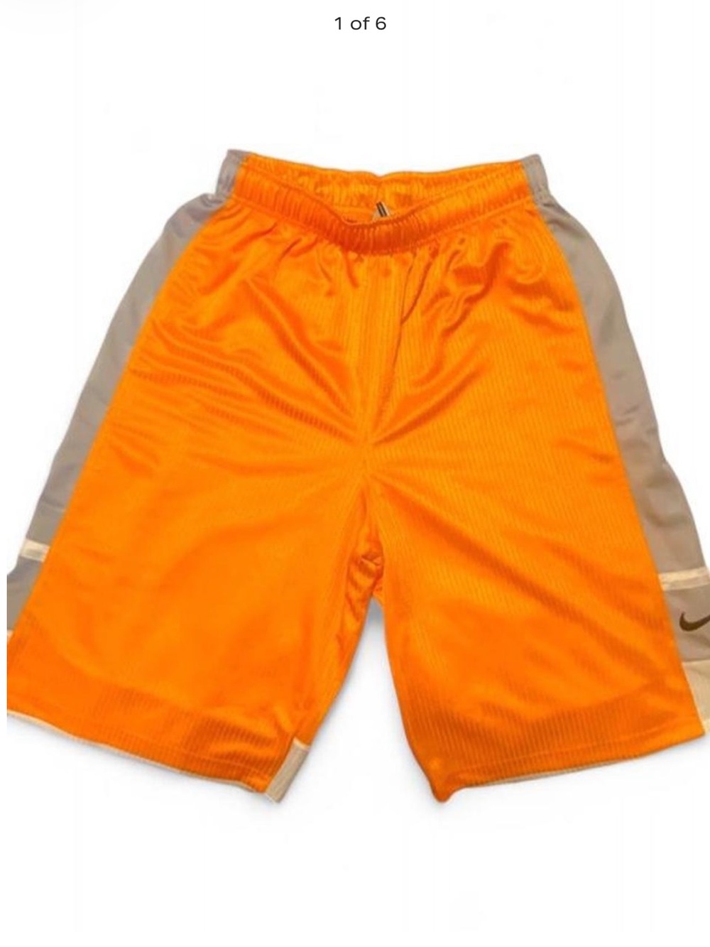 Nike Boy’s Orange Athletic Shorts with Gray Side Panels